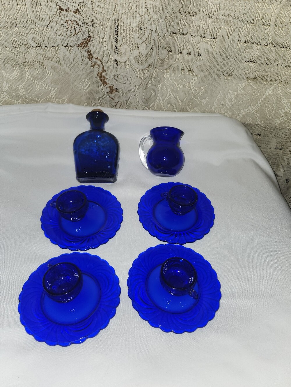 Cobalt Blue Glass Mini Tea Set - 6 Piece